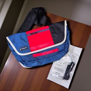Timbuk2 Small Messenger Bag Red Blue White Trim w/ Cross Strap Excellent